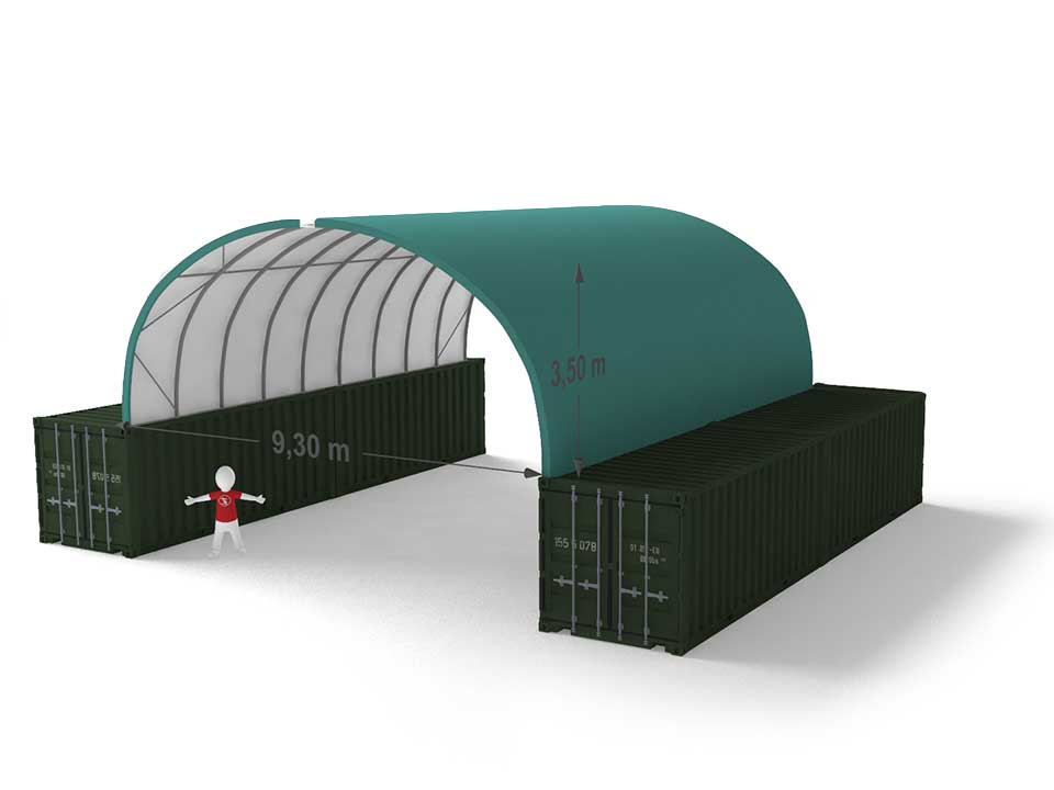 Shelterall tárolósátor tengeri konténerre 9x3,2